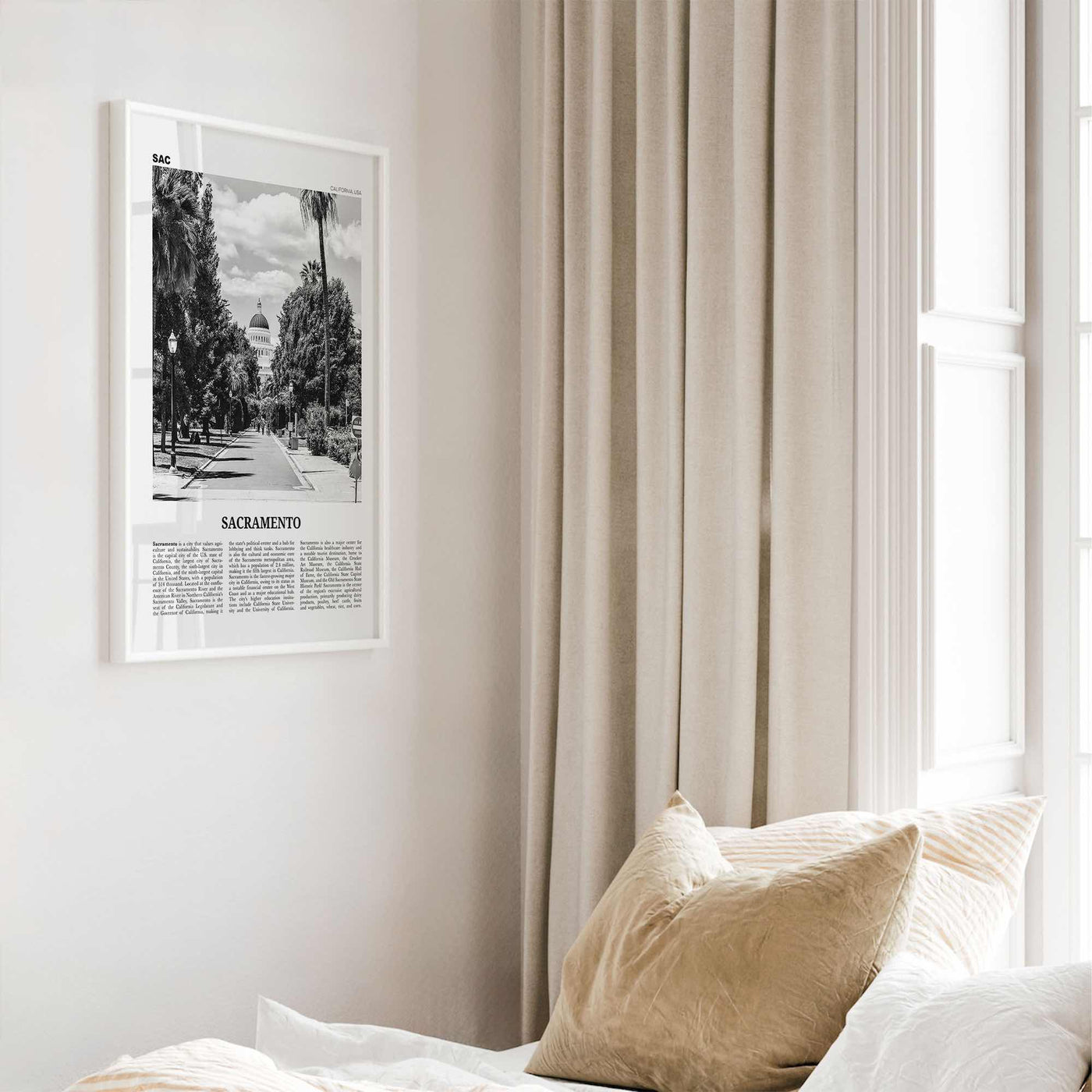 Sacramento Print Black and White No 1, Sacramento Wall Art, Sacramento Poster, Sacramento Photo, California, USA, United States