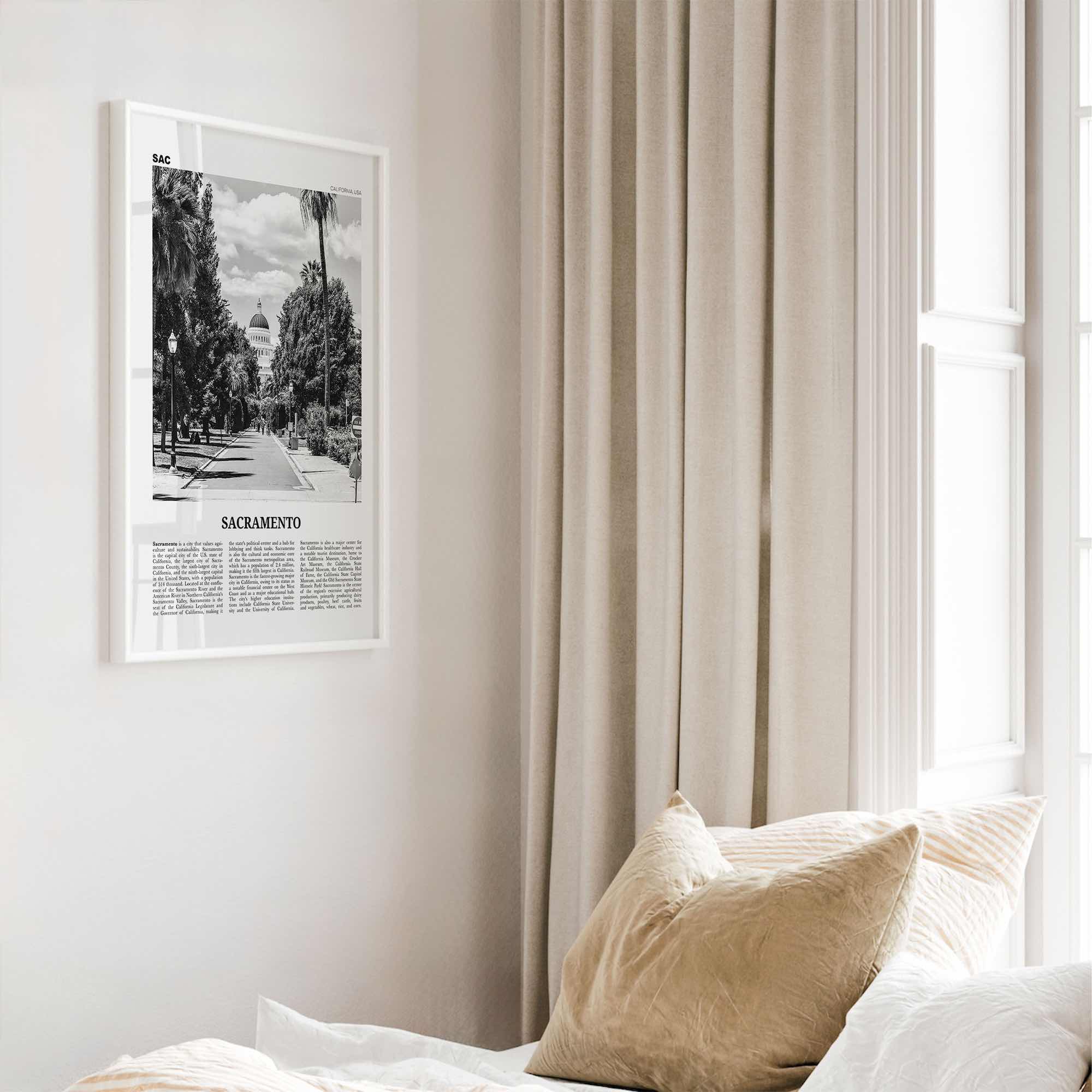 Sacramento Print Black and White No 1, Sacramento Wall Art, Sacramento Poster, Sacramento Photo, California, USA, United States