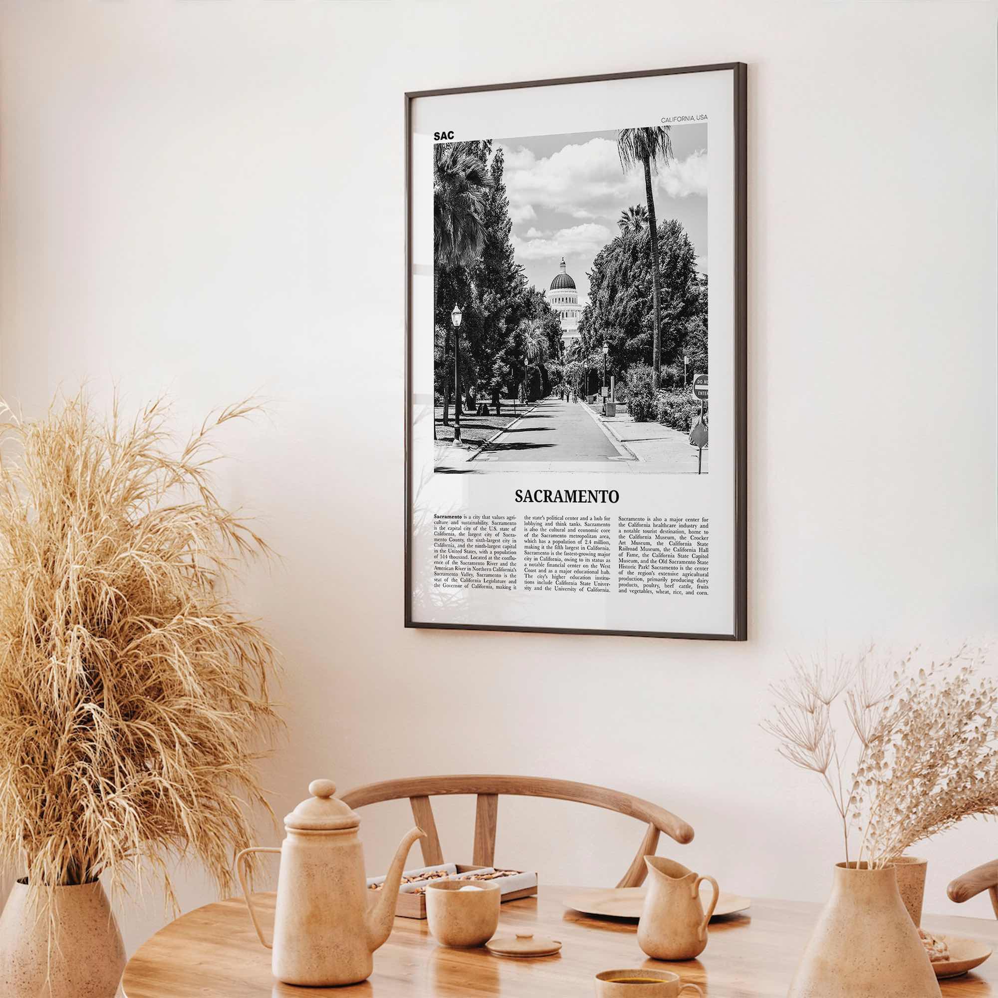 Sacramento Print Black and White No 1, Sacramento Wall Art, Sacramento Poster, Sacramento Photo, California, USA, United States