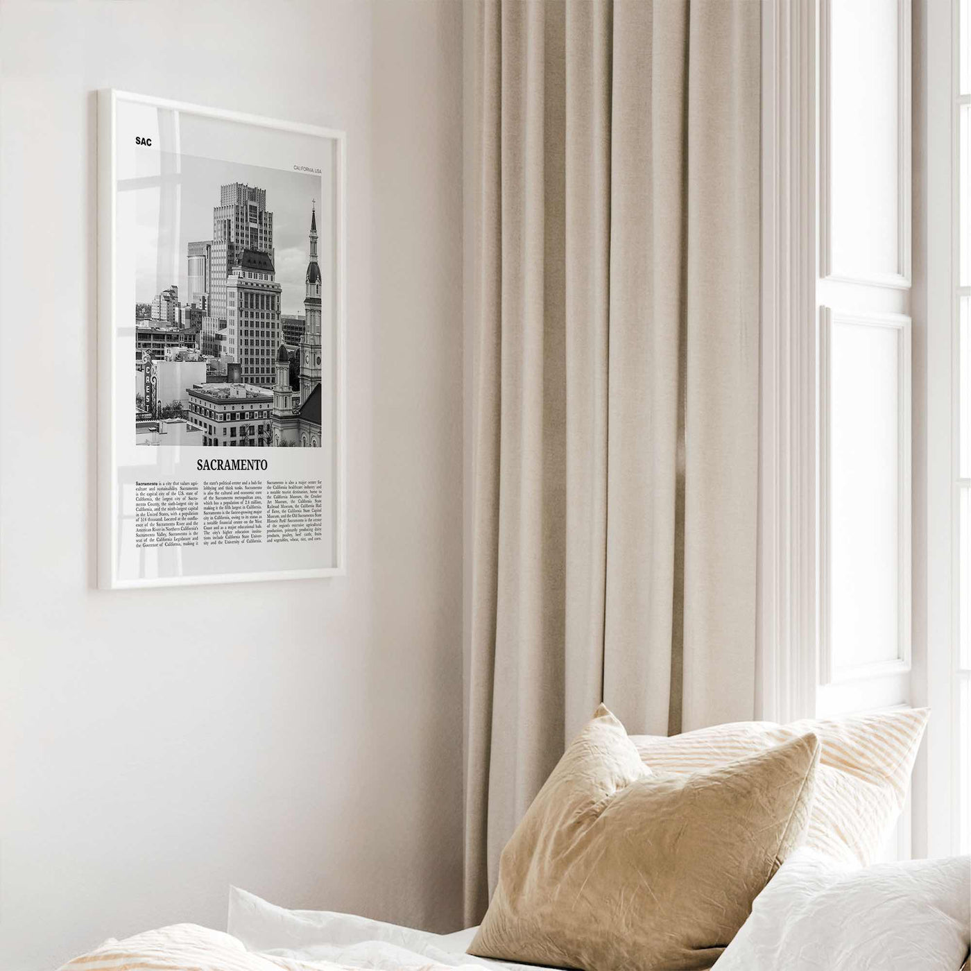 Sacramento Print Black and White No 2, Sacramento Wall Art, Sacramento Poster, Sacramento Photo, California, USA, United States