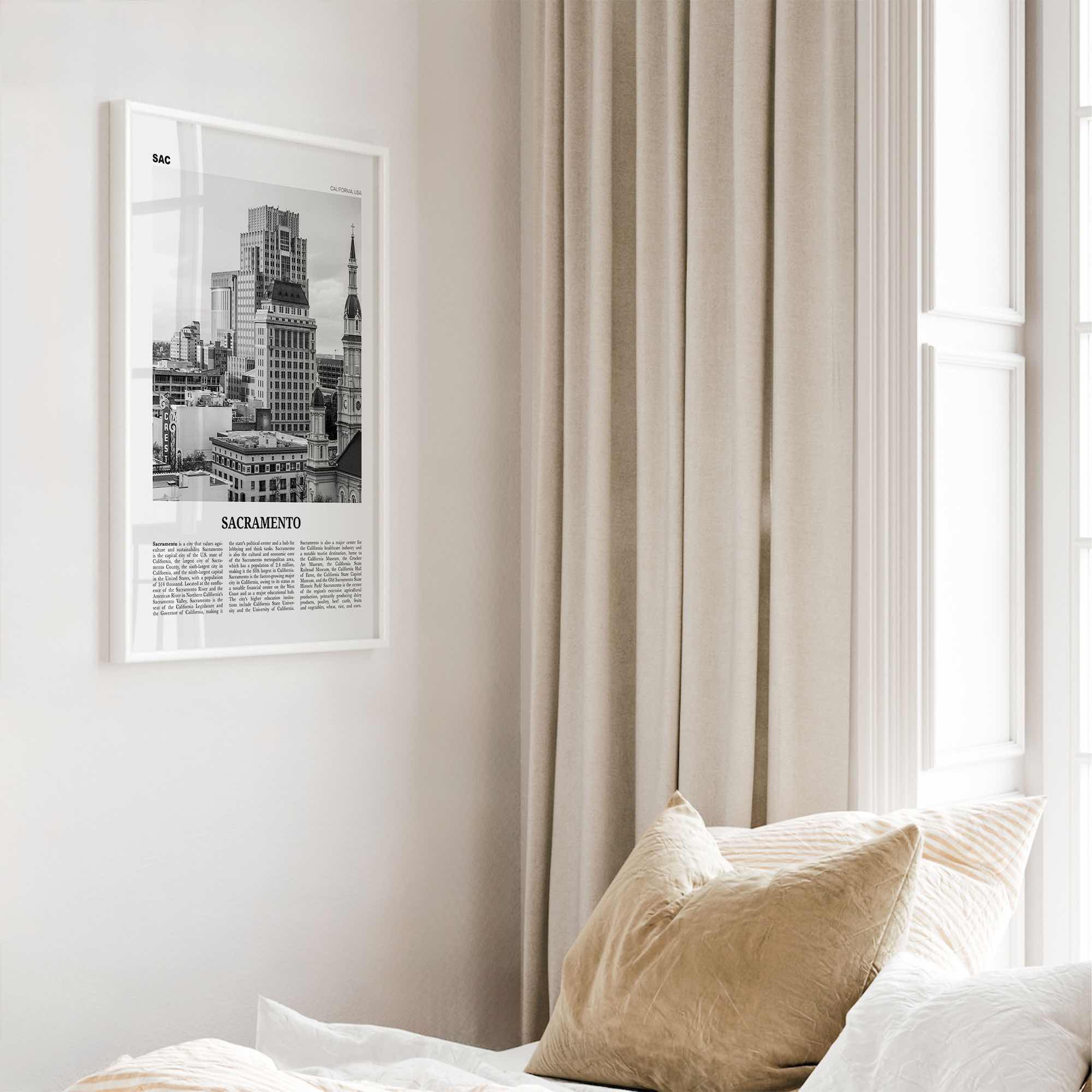 Sacramento Print Black and White No 2, Sacramento Wall Art, Sacramento Poster, Sacramento Photo, California, USA, United States