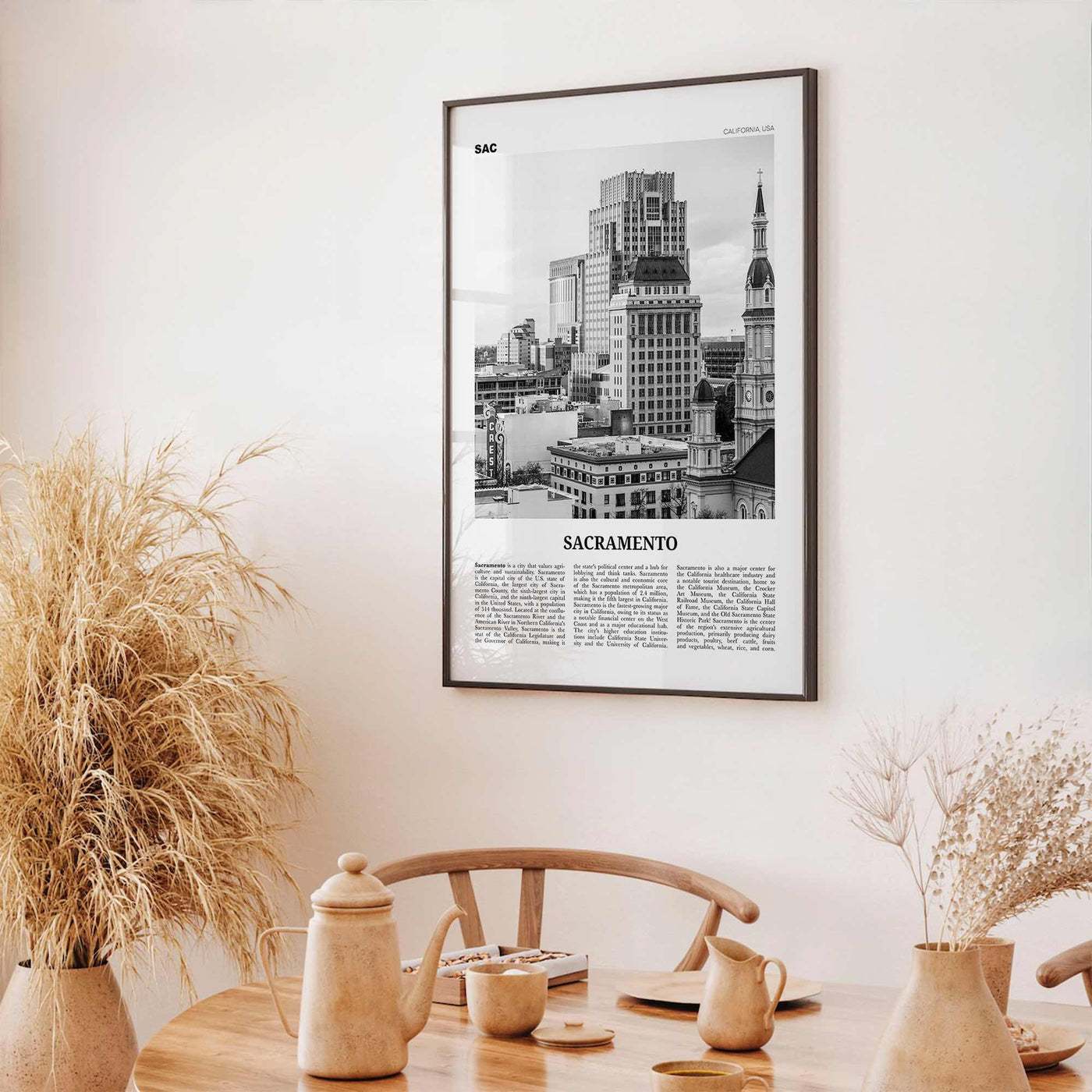 Sacramento Print Black and White No 2, Sacramento Wall Art, Sacramento Poster, Sacramento Photo, California, USA, United States