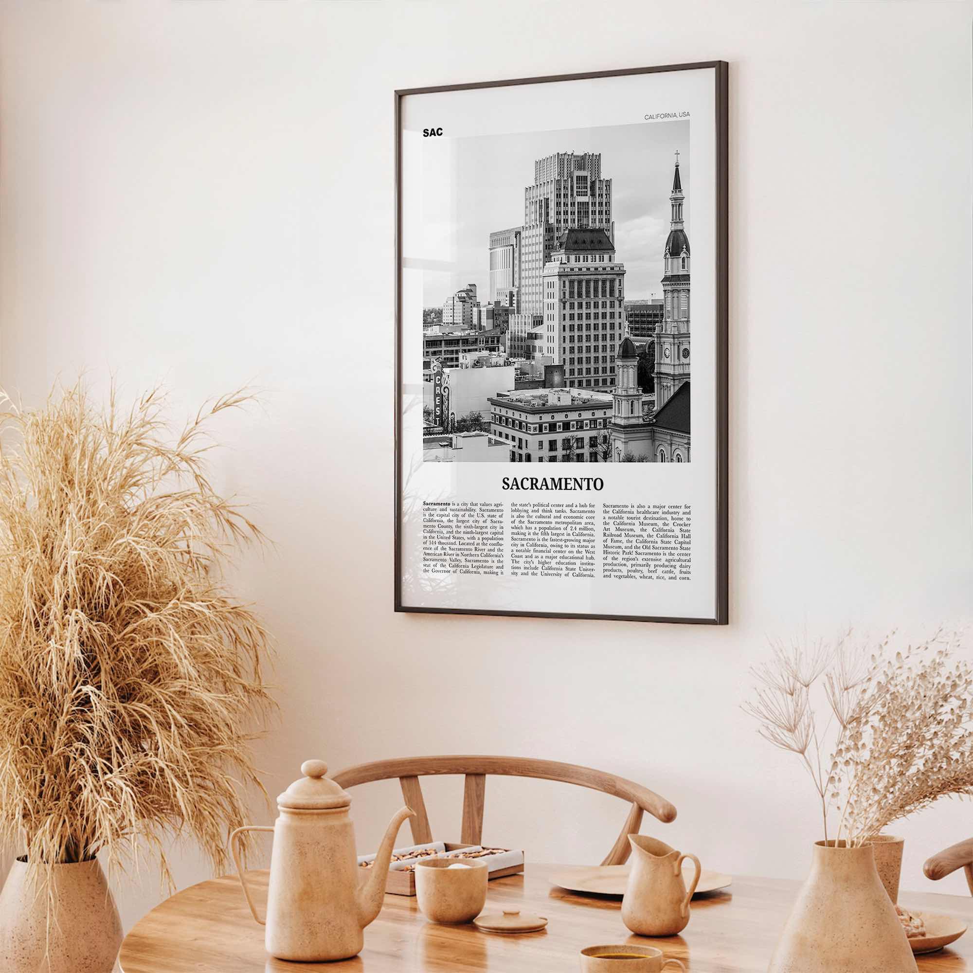 Sacramento Print Black and White No 2, Sacramento Wall Art, Sacramento Poster, Sacramento Photo, California, USA, United States