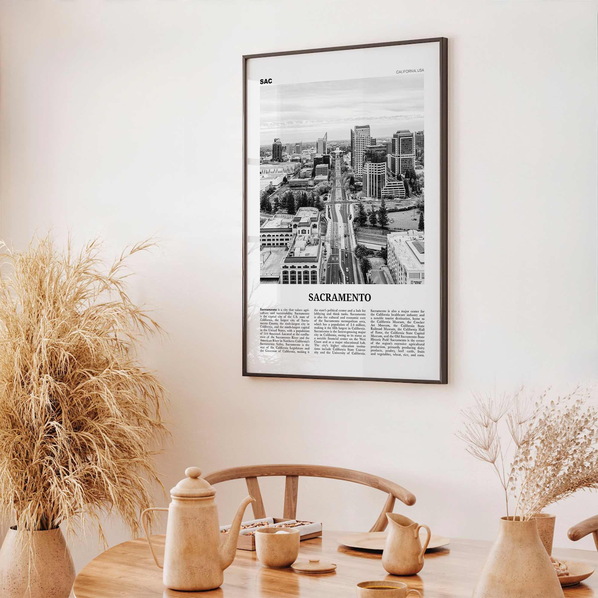 Sacramento Print Black and White No 3, Sacramento Wall Art, Sacramento Poster, Sacramento Photo, California, USA, United States