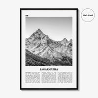 Sagarmatha National Park Print Black and White, Sagarmāthā Wall Art, Sagarmāthā Poster, Sagarmāthā Photo, Sagarmāthā Wall Décor, Nepal