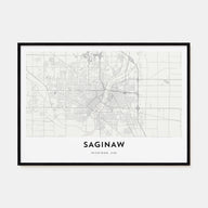 Saginaw Map Landscape Poster