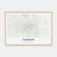 Saginaw Map Landscape Poster