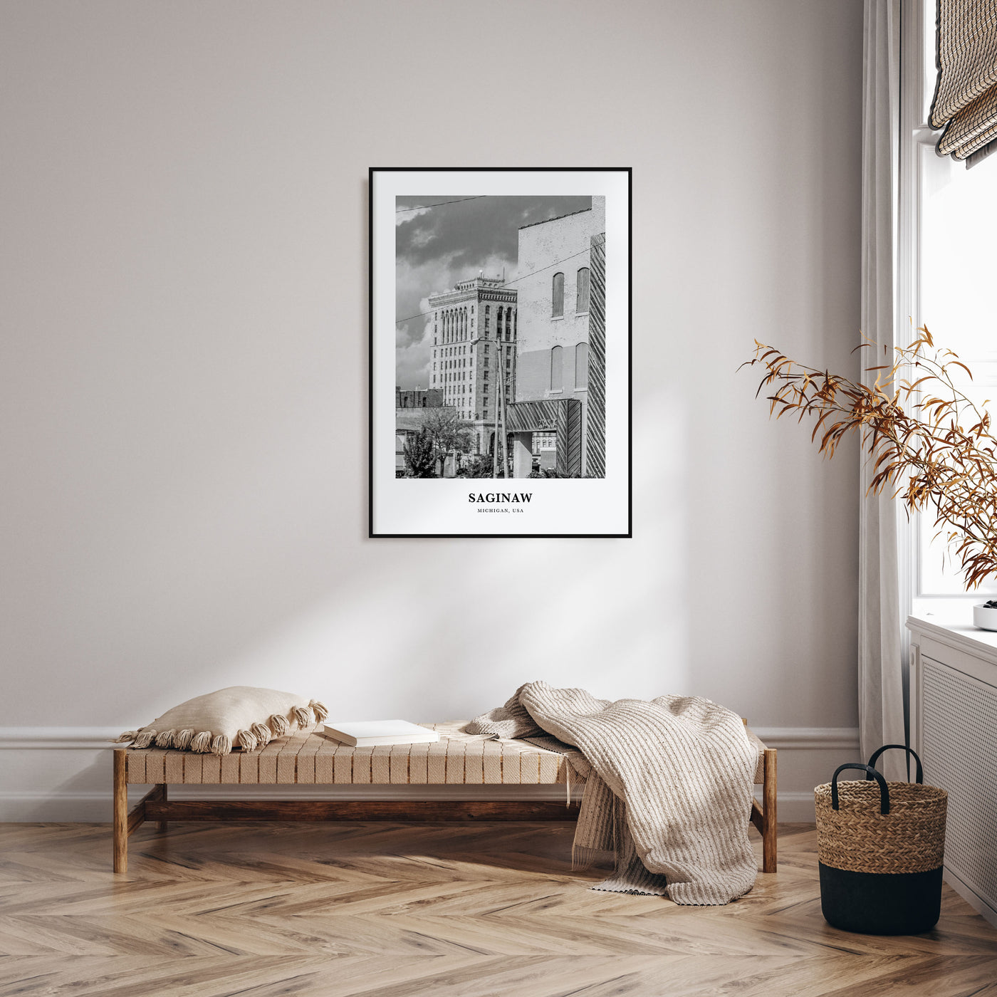 Saginaw Portrait B&W Poster