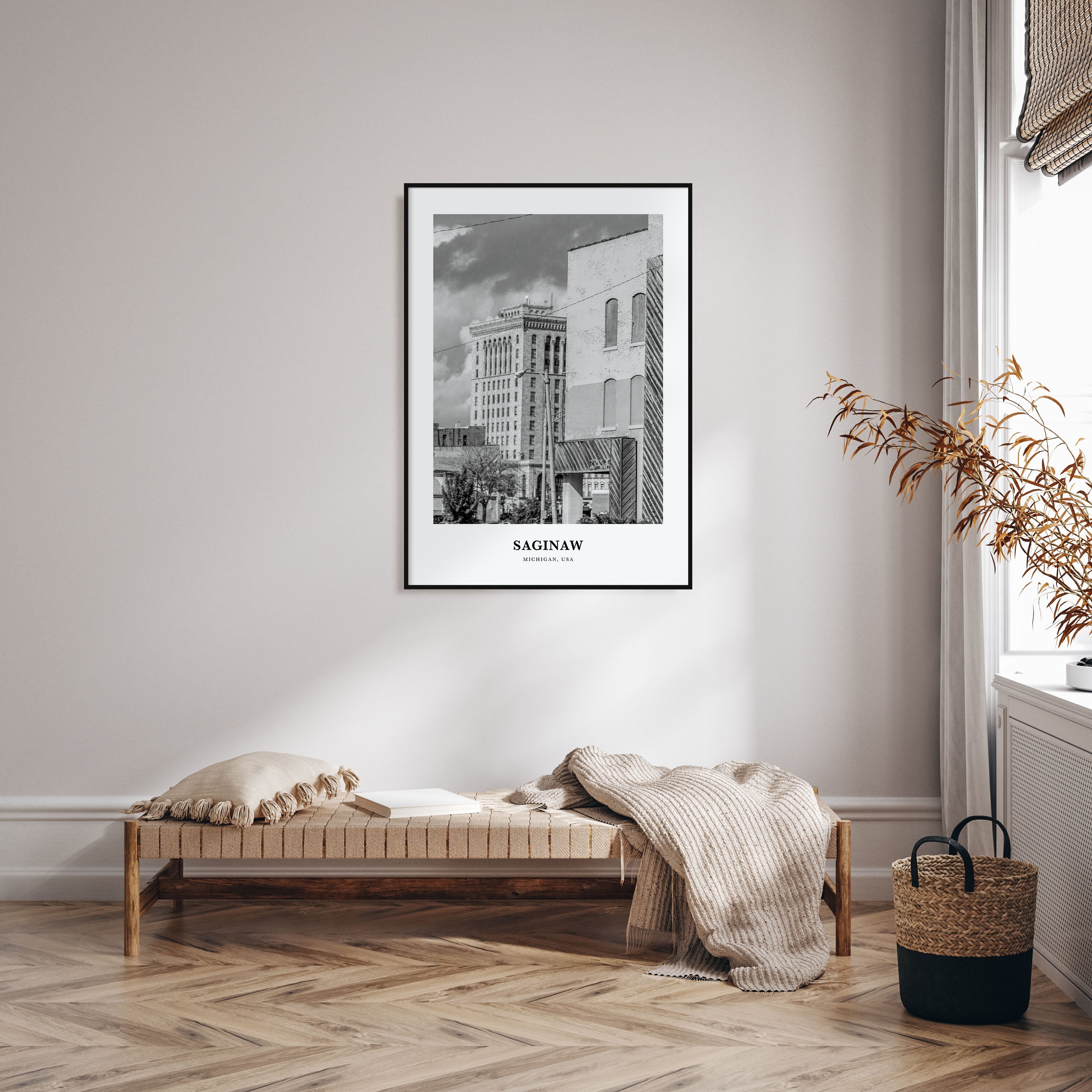 Saginaw Portrait B&W Poster
