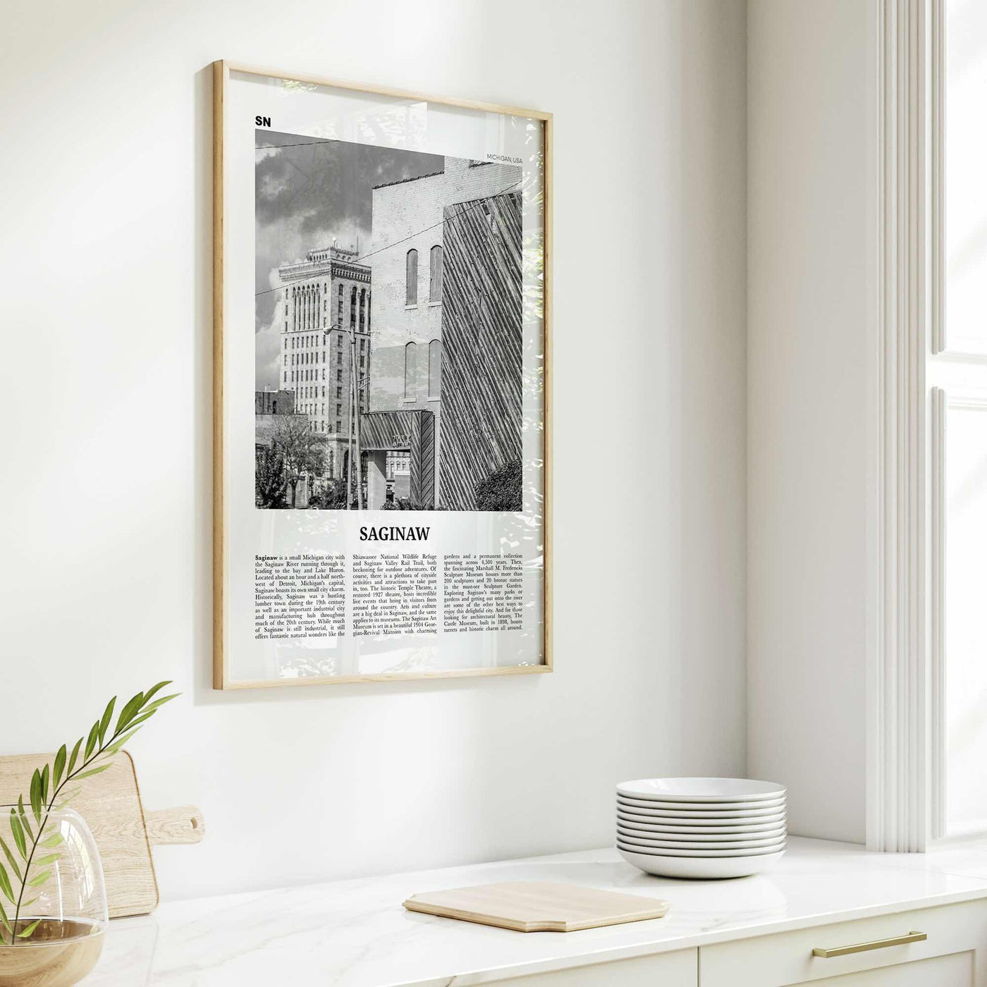 Saginaw Print Black and White, Saginaw Wall Art, Saginaw Poster, Saginaw Photo, Saginaw Map, Saginaw Wall Decor, Michigan, USA United States