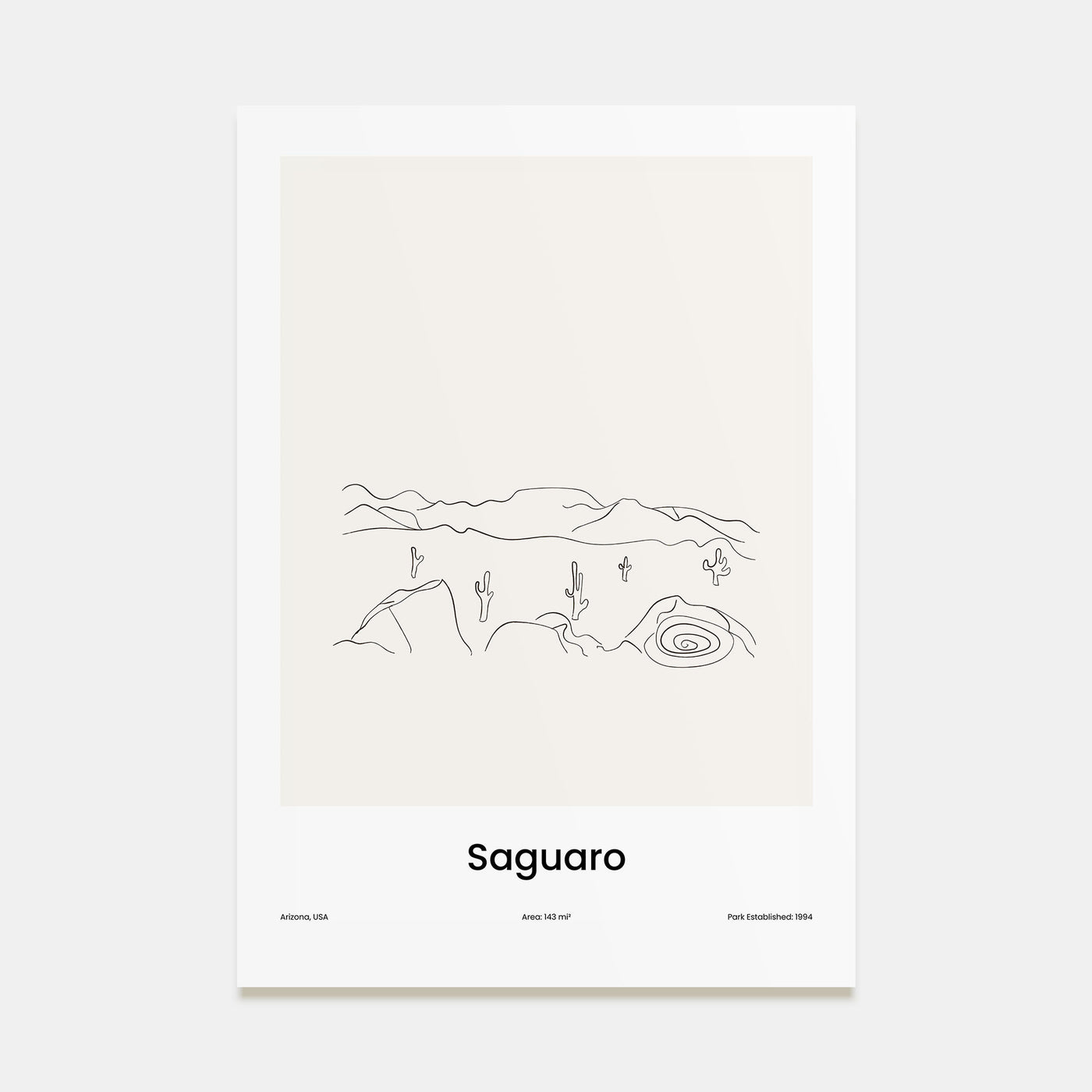 Saguaro National Park Drawn Poster