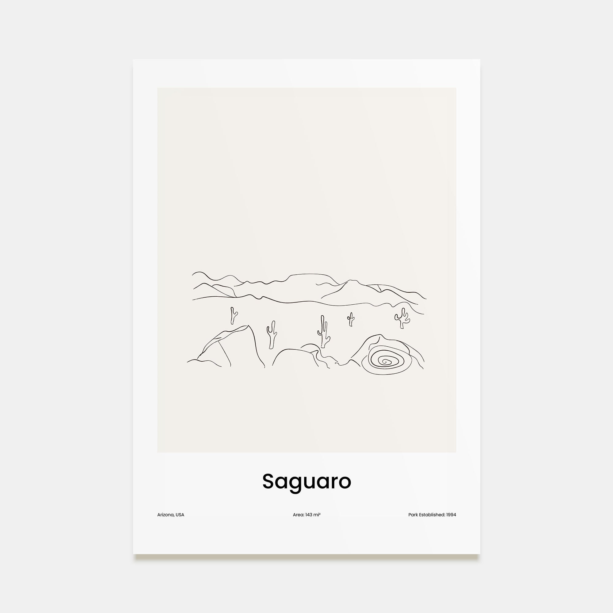 Saguaro National Park Drawn Poster