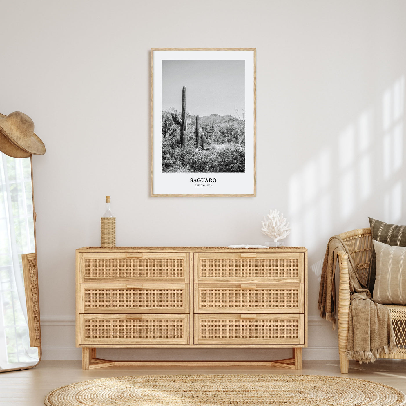 Saguaro National Park Portrait B&W Poster