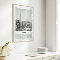 Saguaro National Park Print Black and White, Saguaro Wall Art, Saguaro Poster, Saguaro Photo, Arizona, USA, United States, North America