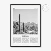 Saguaro National Park Print Black and White, Saguaro Wall Art, Saguaro Poster, Saguaro Photo, Arizona, USA, United States, North America