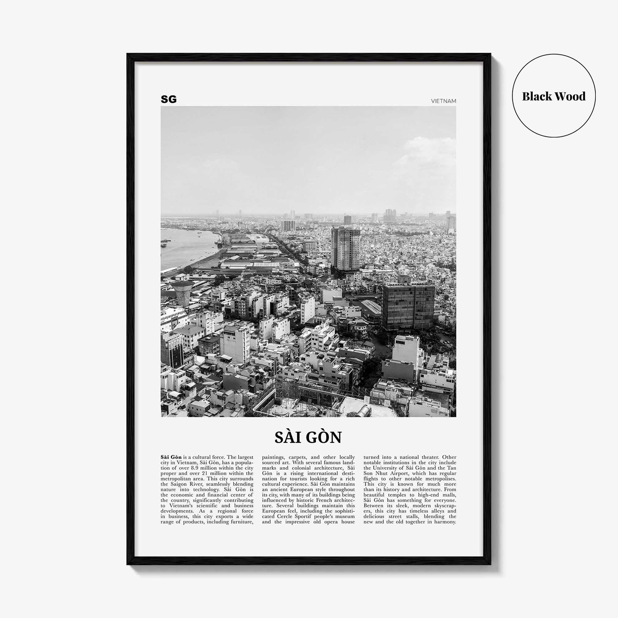 Sai Gon Print Black and White, Sai Gon Wall Art, Sai Gon Poster, Sai Gon Photo, Sai Gon Wall Décor, Sai Gon Map, Vietnam