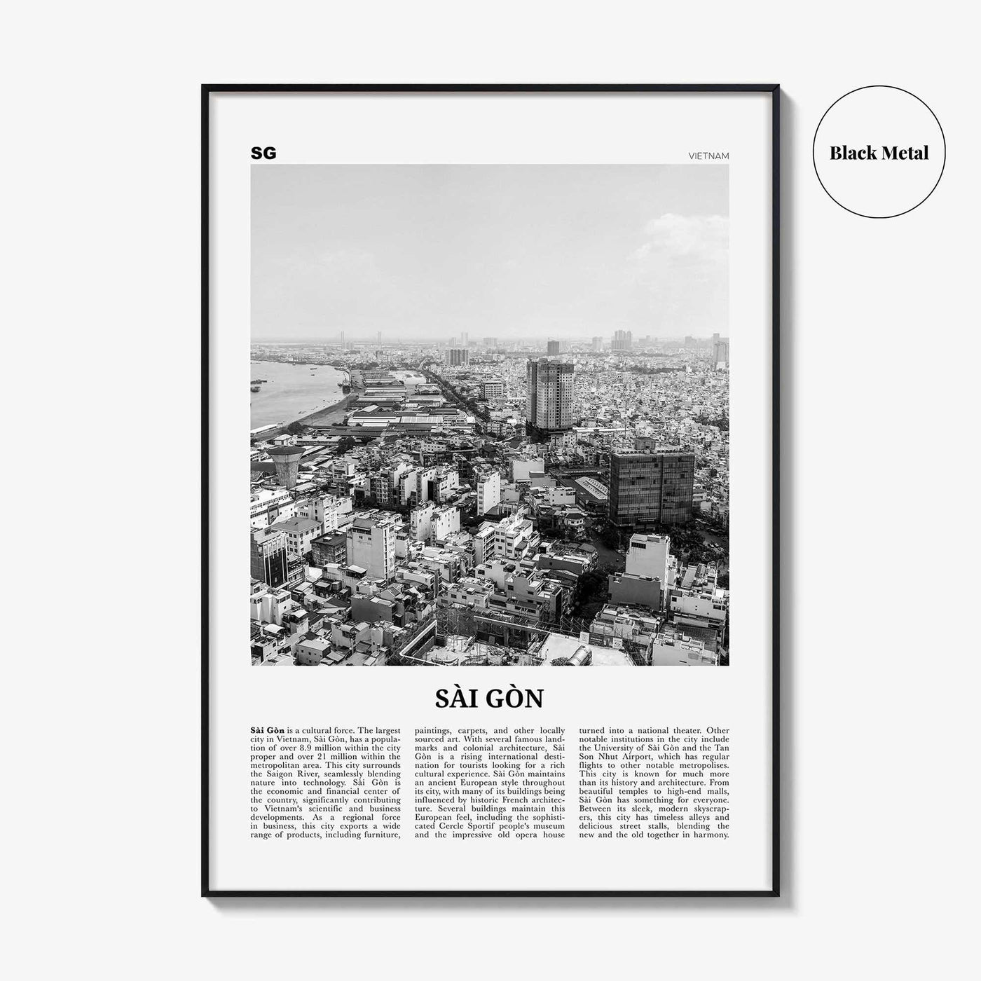 Sai Gon Print Black and White, Sai Gon Wall Art, Sai Gon Poster, Sai Gon Photo, Sai Gon Wall Décor, Sai Gon Map, Vietnam