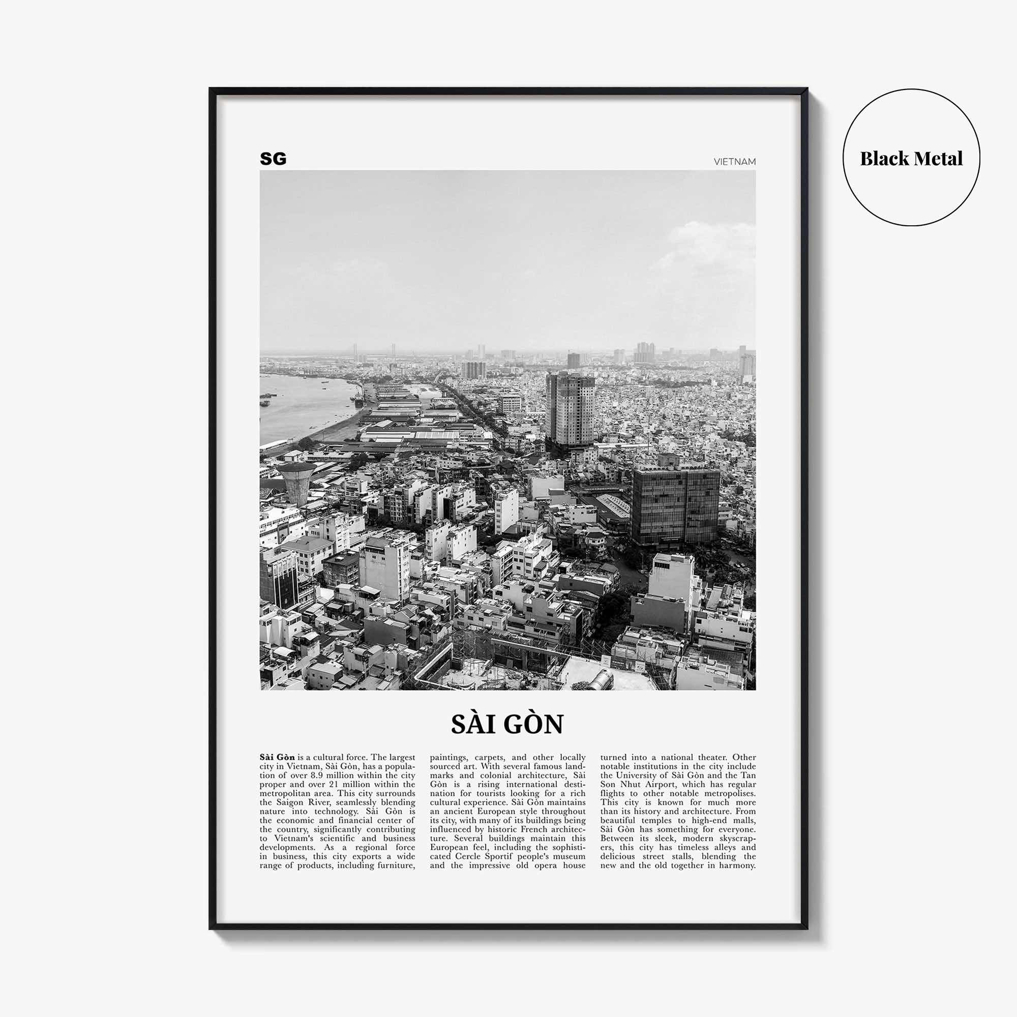 Sai Gon Print Black and White, Sai Gon Wall Art, Sai Gon Poster, Sai Gon Photo, Sai Gon Wall Décor, Sai Gon Map, Vietnam