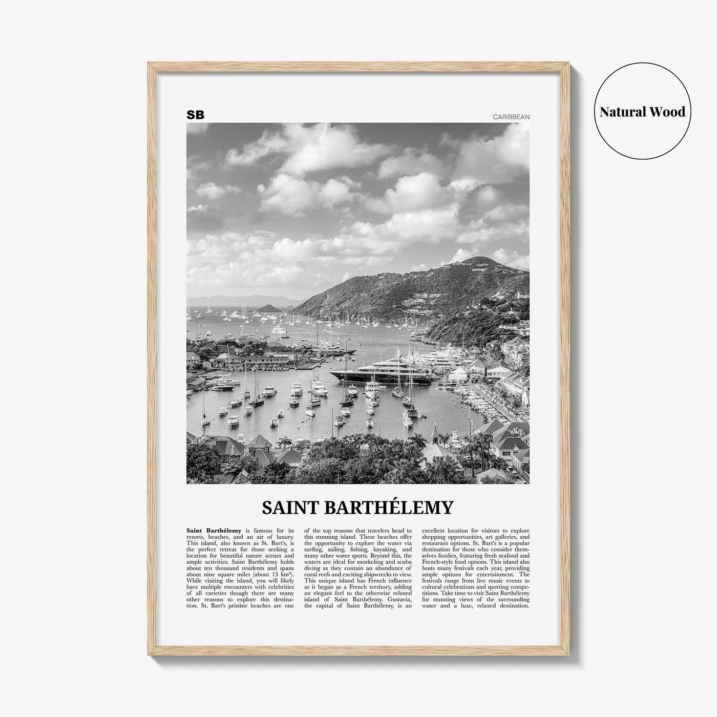 Saint Barthelemy Print Black and White, Saint Barthélemy Wall Art, Saint Barthélemy Poster, Saint Barthélemy Photo, Caribbean