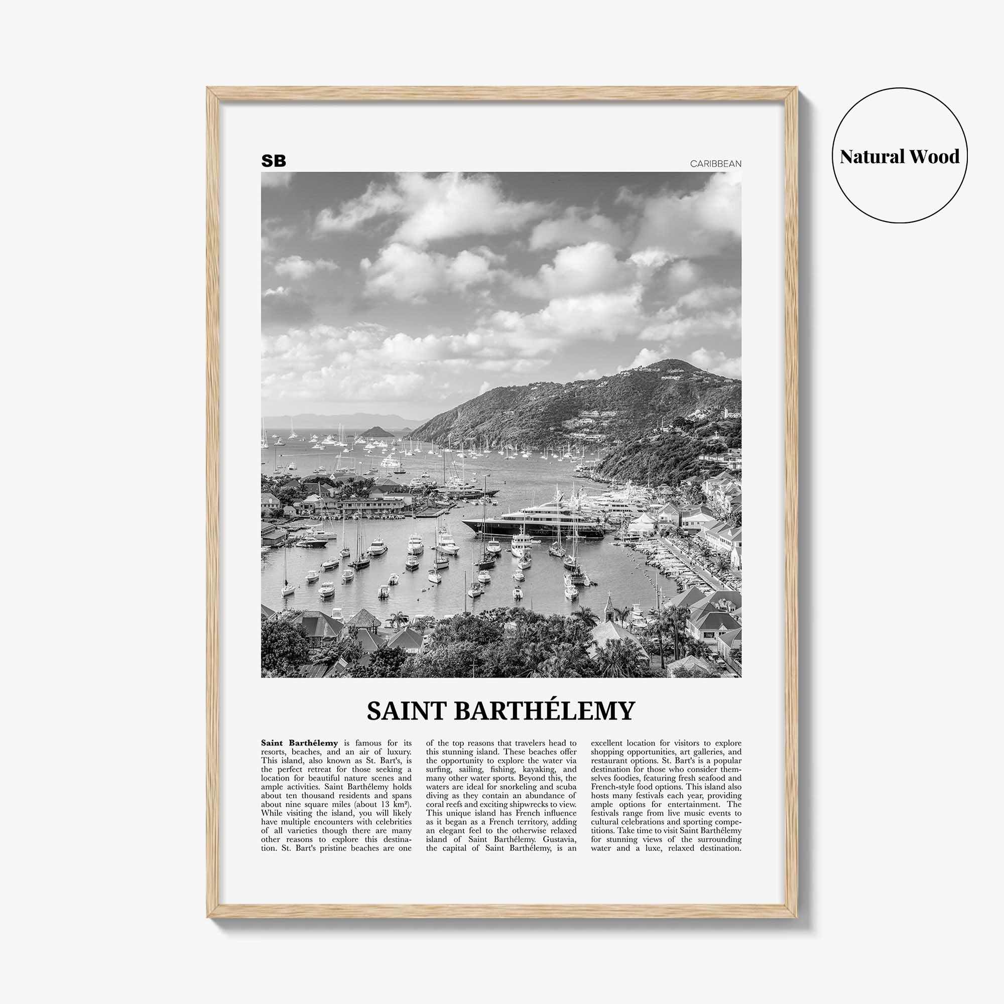 Saint Barthelemy Print Black and White, Saint Barthélemy Wall Art, Saint Barthélemy Poster, Saint Barthélemy Photo, Caribbean