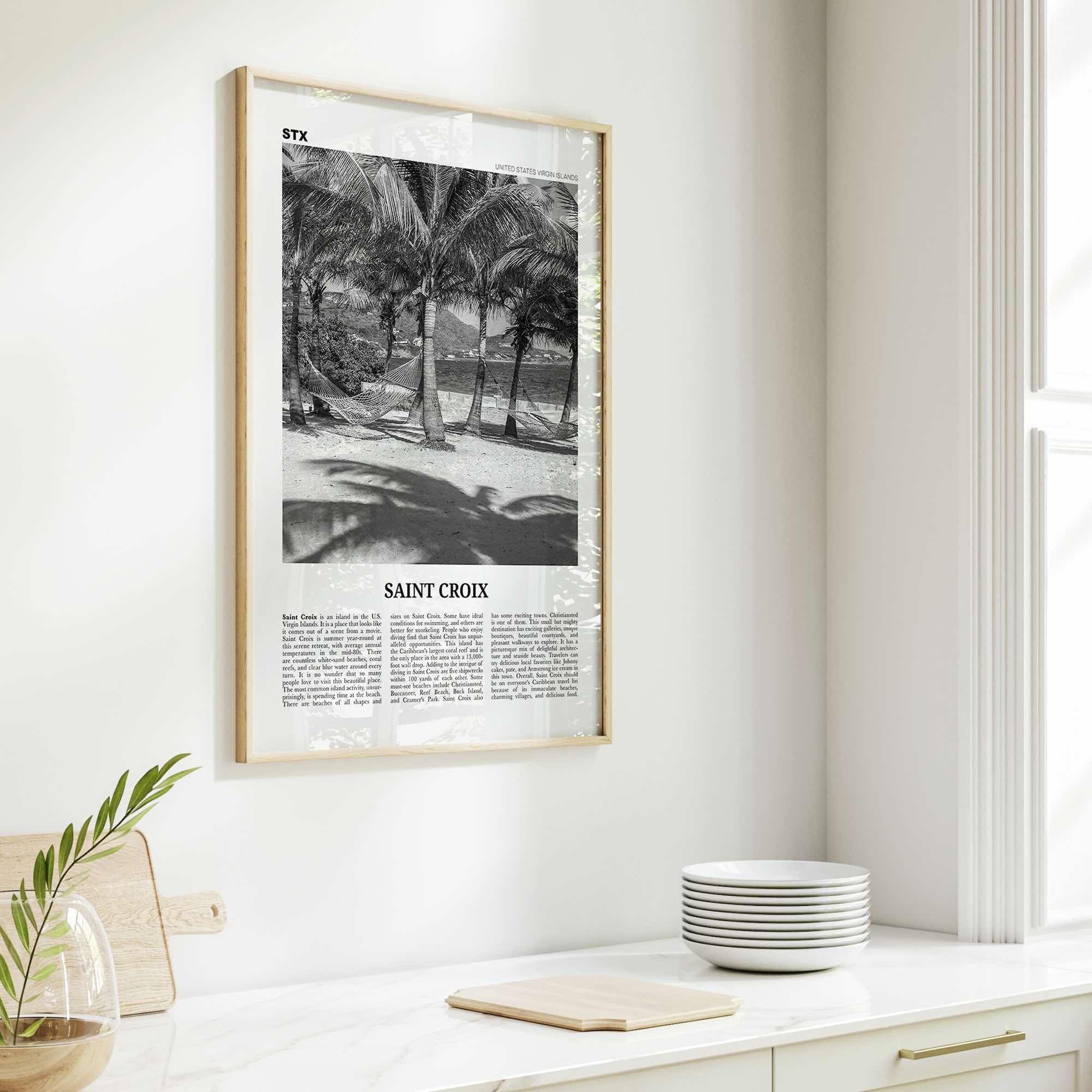 Saint Croix Print Black and White, St Croix Wall Art, St Croix Poster, St Croix Photo, Saint Croix, Twin City, United States Virgin Islands