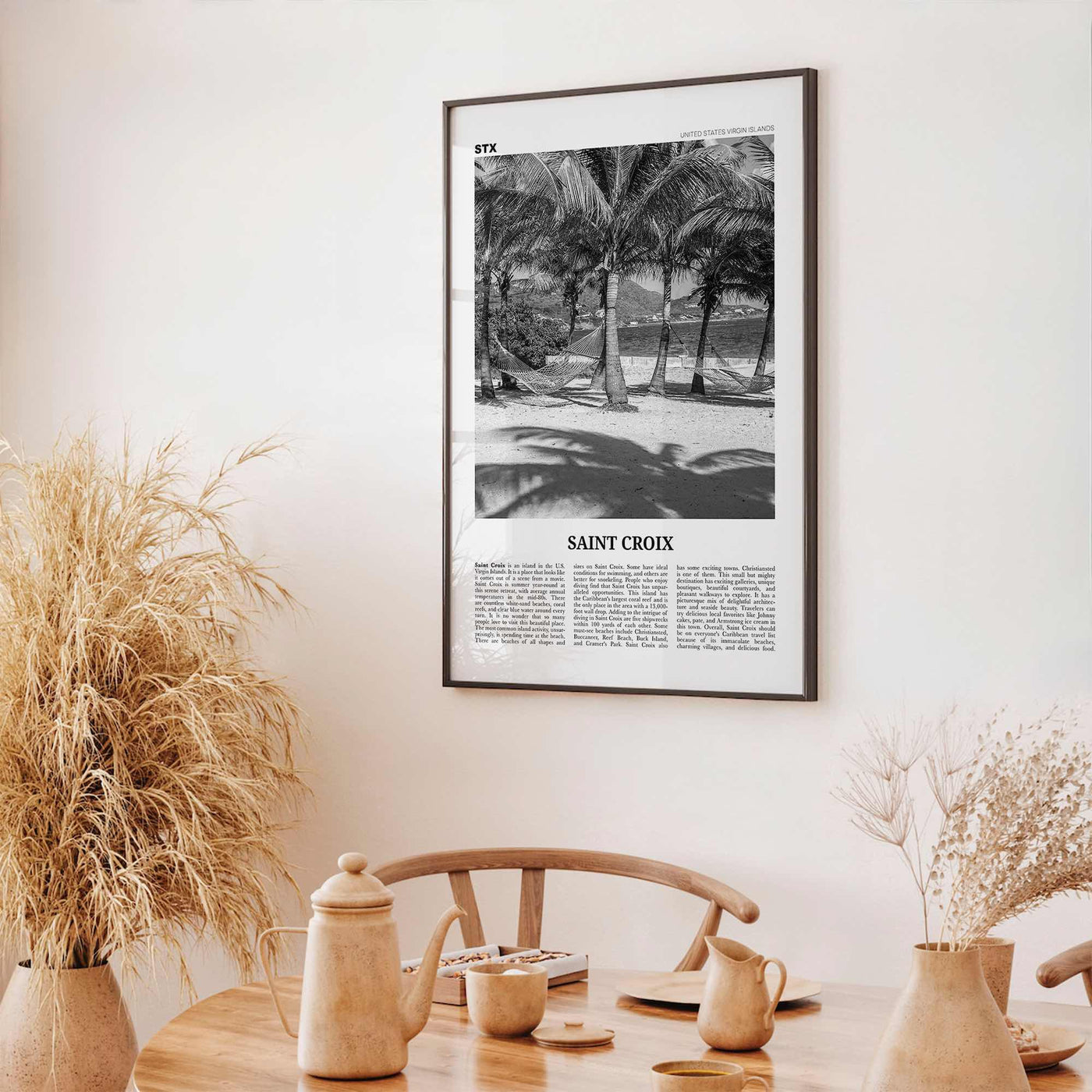Saint Croix Print Black and White, St Croix Wall Art, St Croix Poster, St Croix Photo, Saint Croix, Twin City, United States Virgin Islands