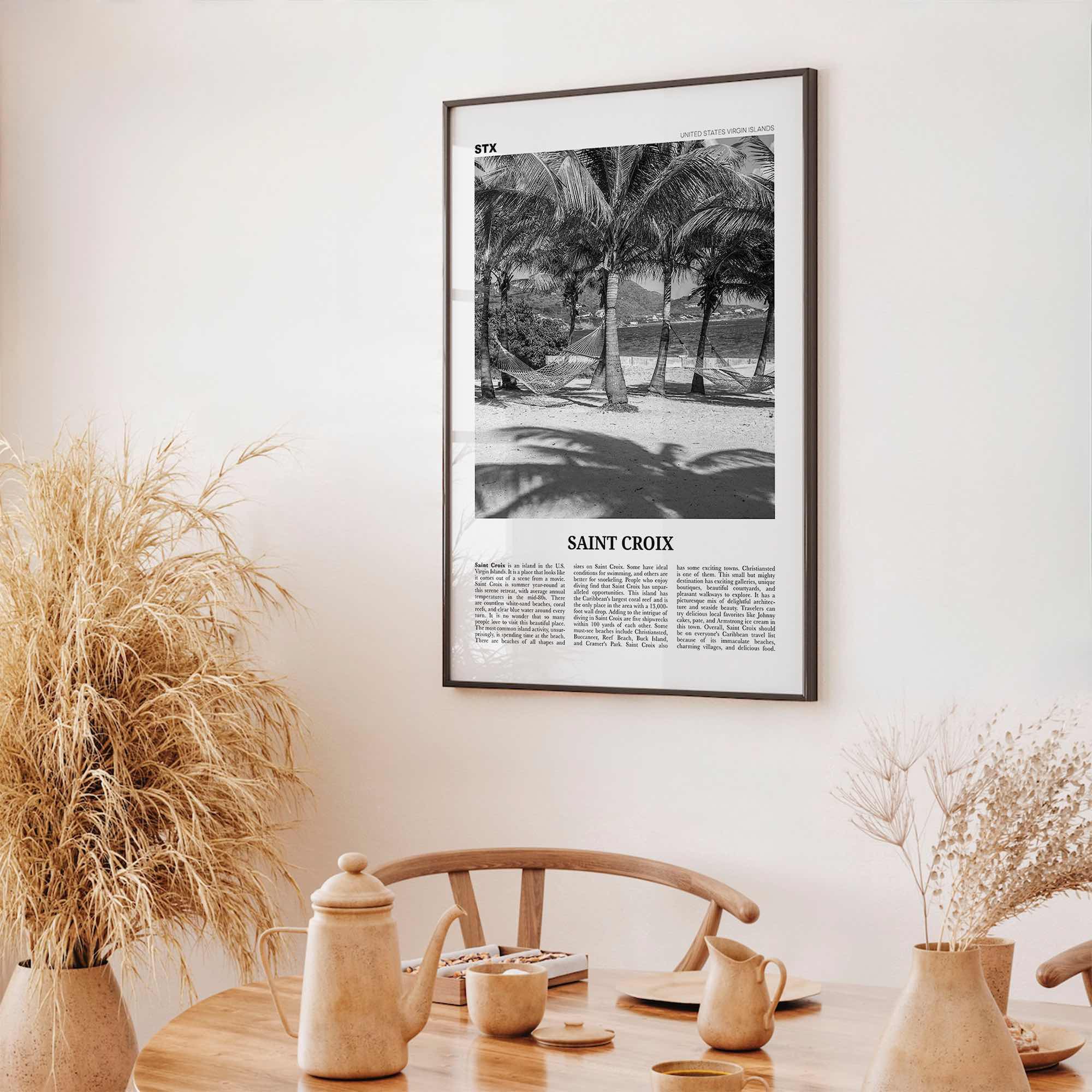 Saint Croix Print Black and White, St Croix Wall Art, St Croix Poster, St Croix Photo, Saint Croix, Twin City, United States Virgin Islands