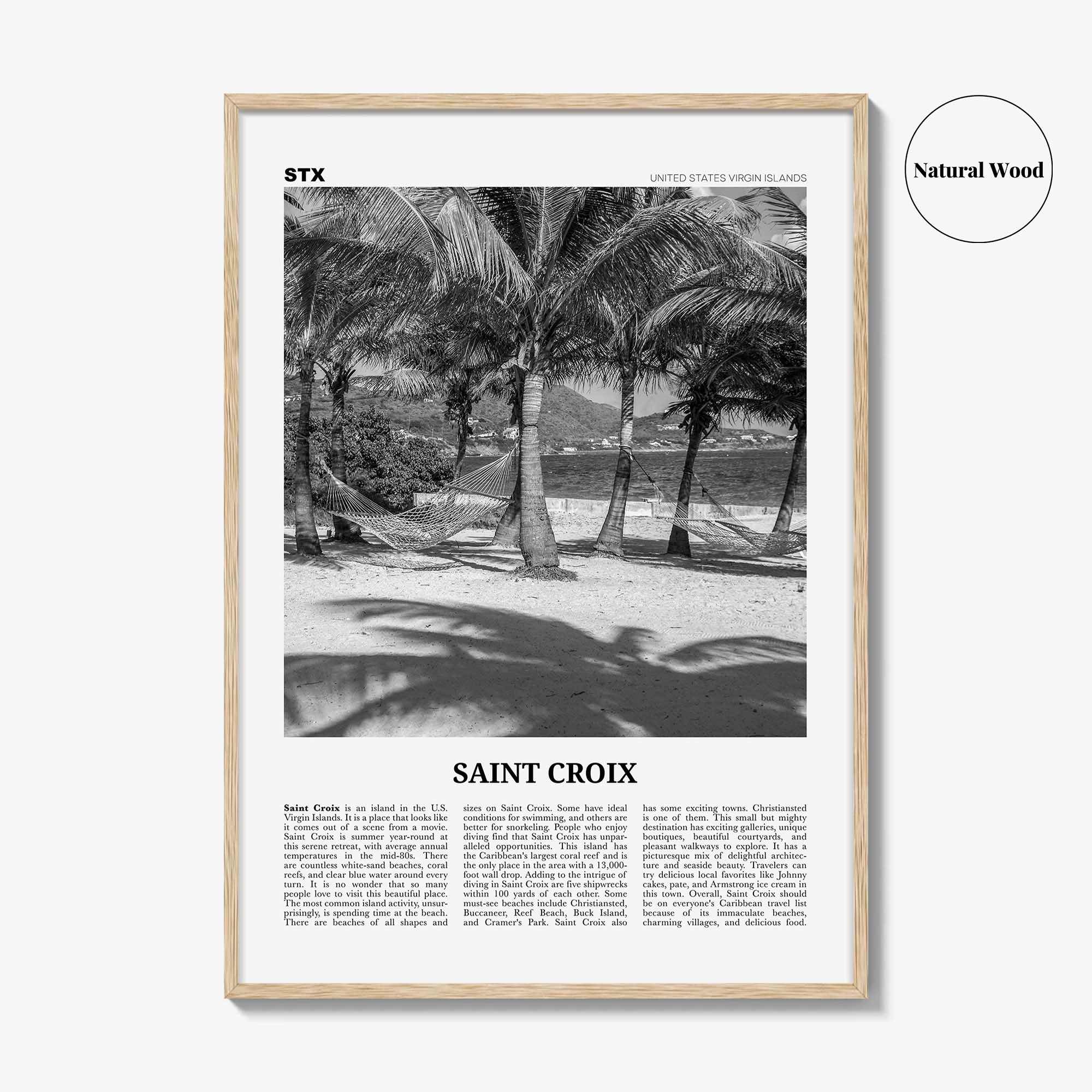 Saint Croix Print Black and White, St Croix Wall Art, St Croix Poster, St Croix Photo, Saint Croix, Twin City, United States Virgin Islands