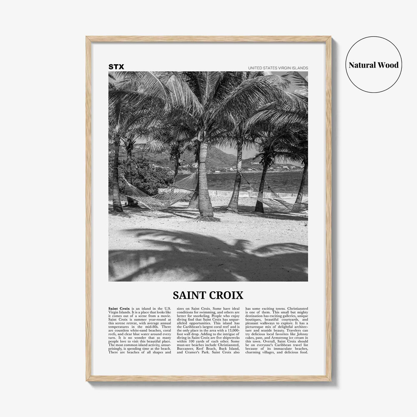 Saint Croix Print Black and White, St Croix Wall Art, St Croix Poster, St Croix Photo, Saint Croix, Twin City, United States Virgin Islands