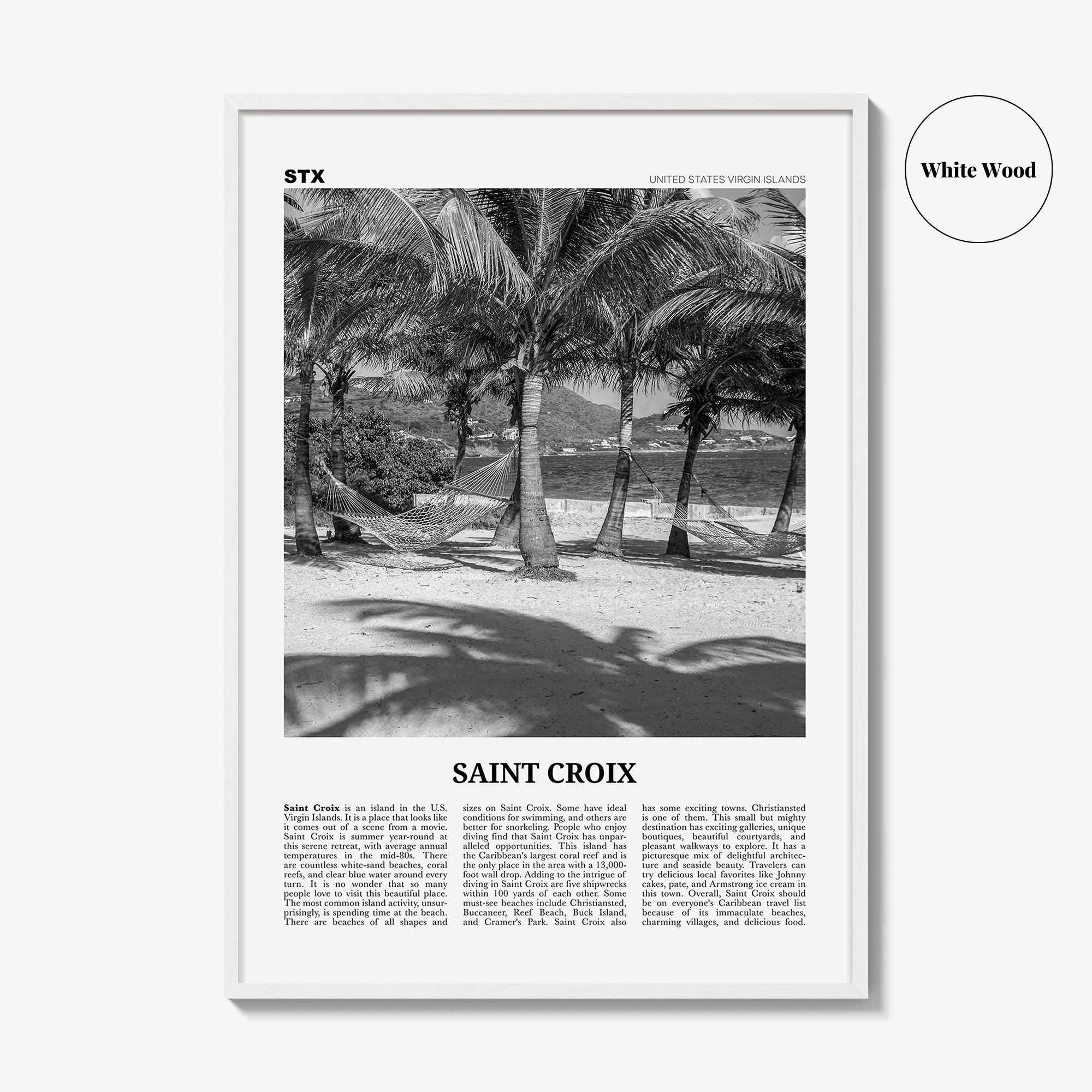 Saint Croix Print Black and White, St Croix Wall Art, St Croix Poster, St Croix Photo, Saint Croix, Twin City, United States Virgin Islands