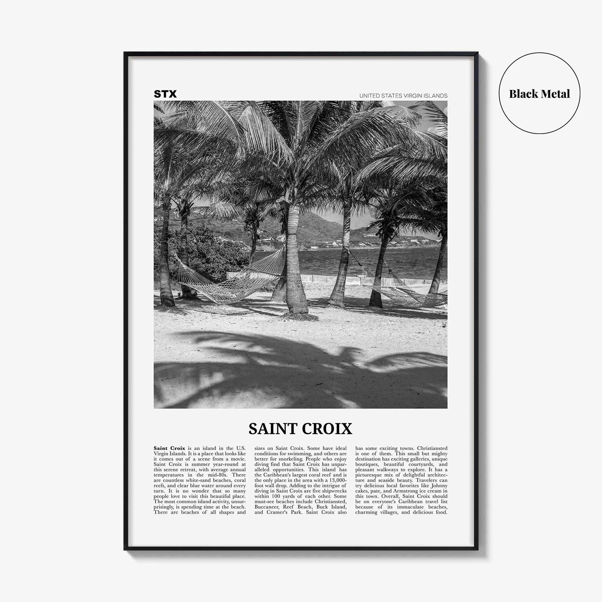 Saint Croix Print Black and White, St Croix Wall Art, St Croix Poster, St Croix Photo, Saint Croix, Twin City, United States Virgin Islands