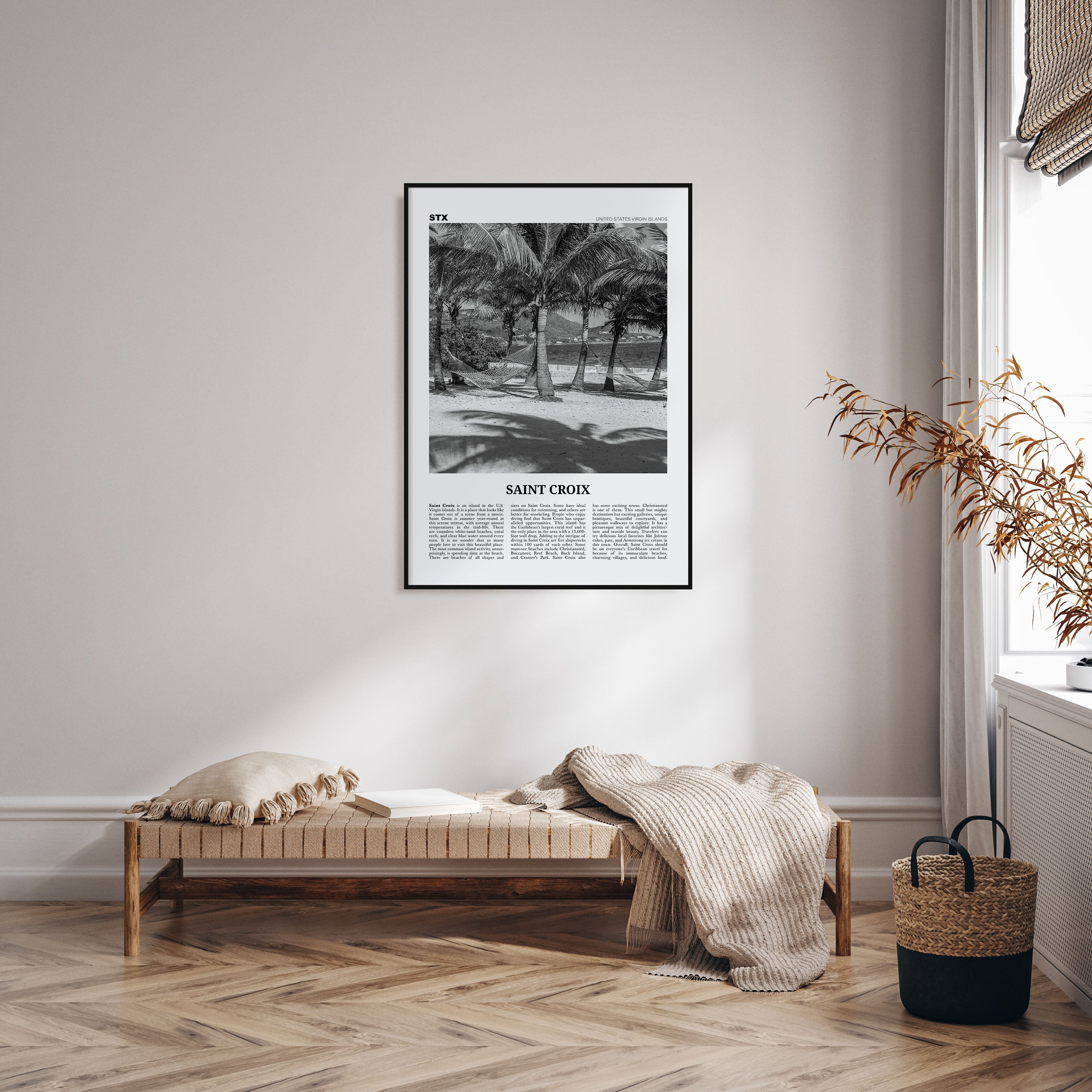 Saint Croix Travel B&W Poster