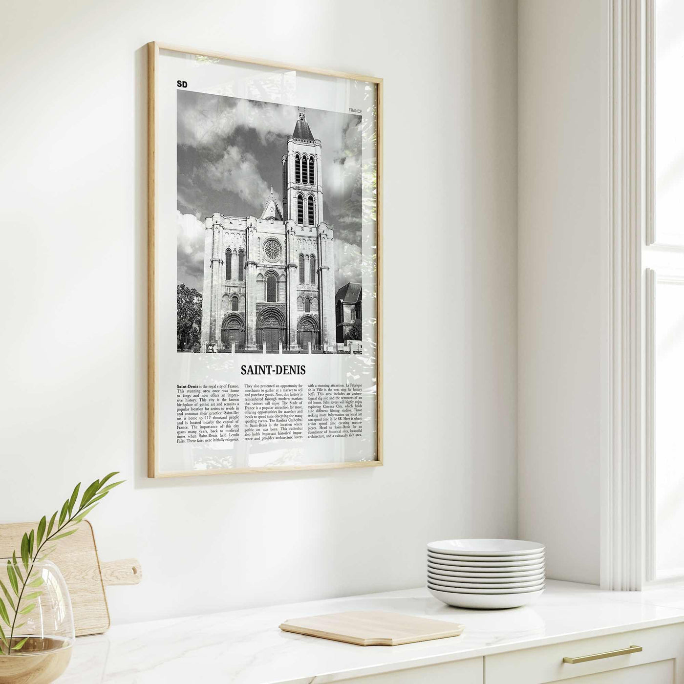 Saint Denis Print Black and White, Saint-Denis Wall Art, Saint-Denis Poster, Saint-Denis Photo, Saint-Denis Wall Décor, France