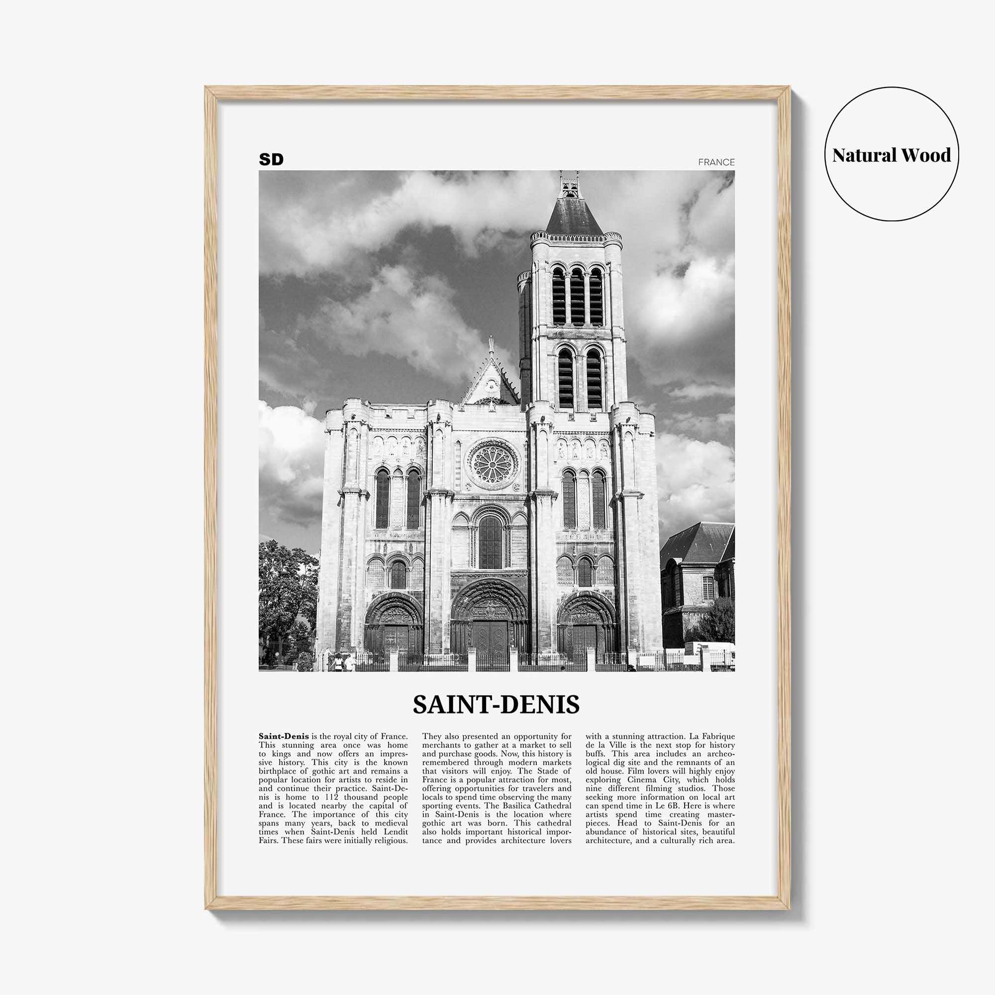Saint Denis Print Black and White, Saint-Denis Wall Art, Saint-Denis Poster, Saint-Denis Photo, Saint-Denis Wall Décor, France