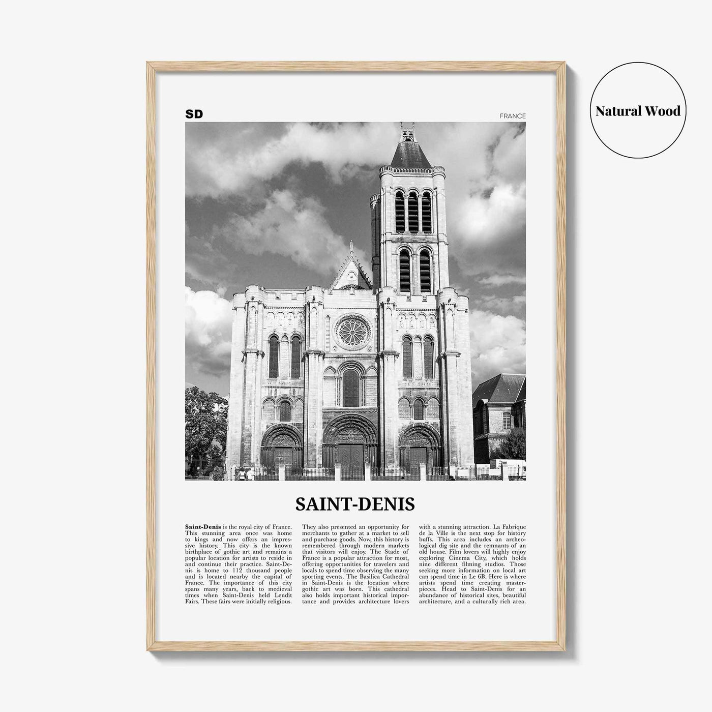 Saint Denis Print Black and White, Saint-Denis Wall Art, Saint-Denis Poster, Saint-Denis Photo, Saint-Denis Wall Décor, France