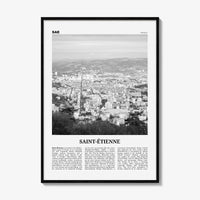 Saint Etienne Print Black and White, Saint-Étienne Wall Art, Saint-Étienne Poster, Saint-Étienne Photo, Wall Décor, Saint-Étienne Map