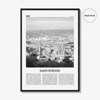 Saint Etienne Print Black and White, Saint-Étienne Wall Art, Saint-Étienne Poster, Saint-Étienne Photo, Wall Décor, Saint-Étienne Map