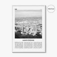 Saint Etienne Print Black and White, Saint-Étienne Wall Art, Saint-Étienne Poster, Saint-Étienne Photo, Wall Décor, Saint-Étienne Map