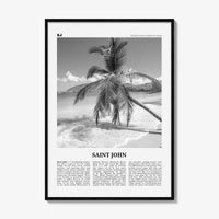 Saint John Print Black and White, St John Wall Art, St John Poster, St John Photo, Saint John, Love City, United States Virgin Islands