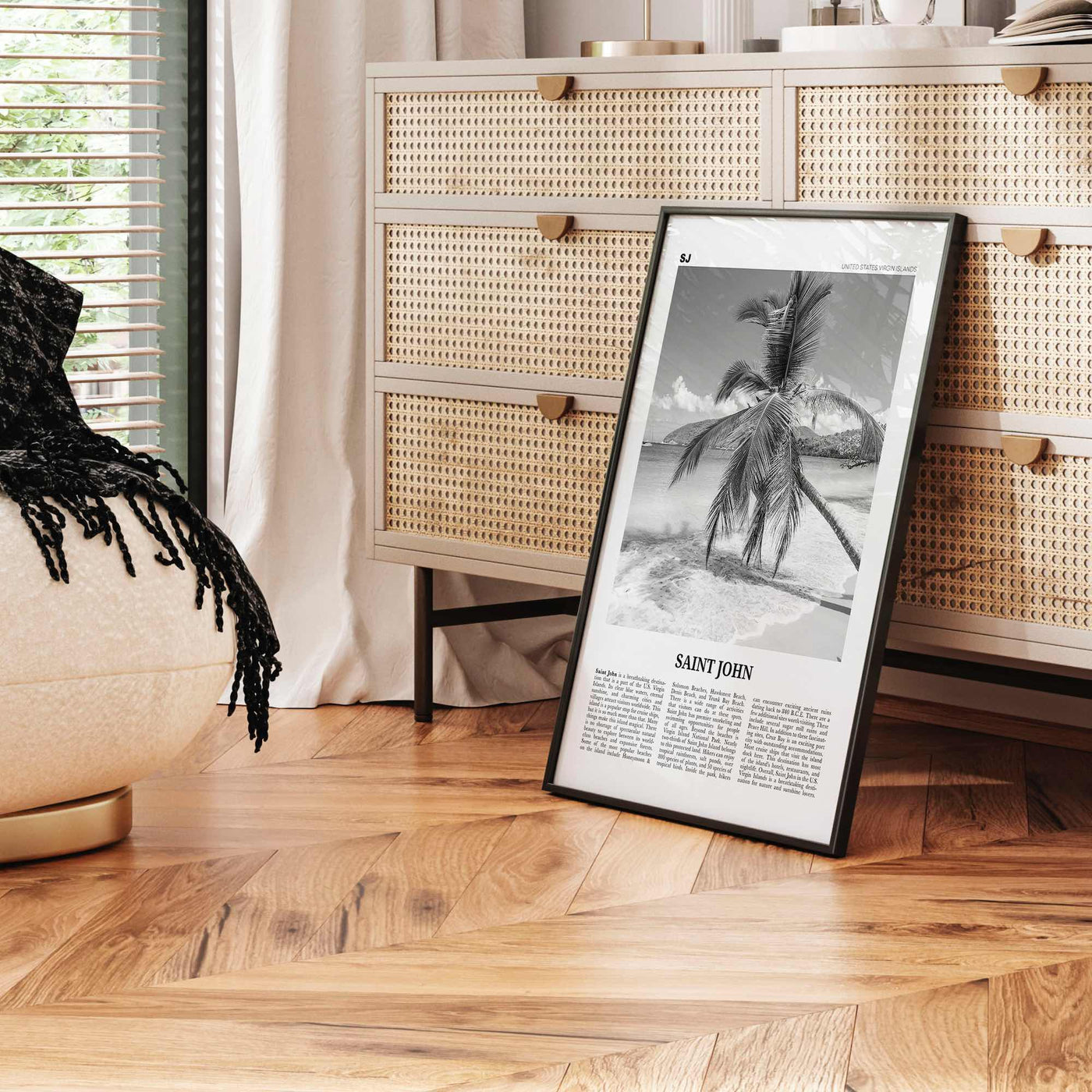 Saint John Print Black and White, St John Wall Art, St John Poster, St John Photo, Saint John, Love City, United States Virgin Islands