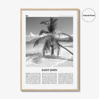 Saint John Print Black and White, St John Wall Art, St John Poster, St John Photo, Saint John, Love City, United States Virgin Islands