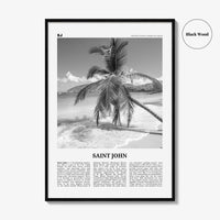 Saint John Print Black and White, St John Wall Art, St John Poster, St John Photo, Saint John, Love City, United States Virgin Islands