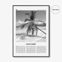 Saint John Print Black and White, St John Wall Art, St John Poster, St John Photo, Saint John, Love City, United States Virgin Islands