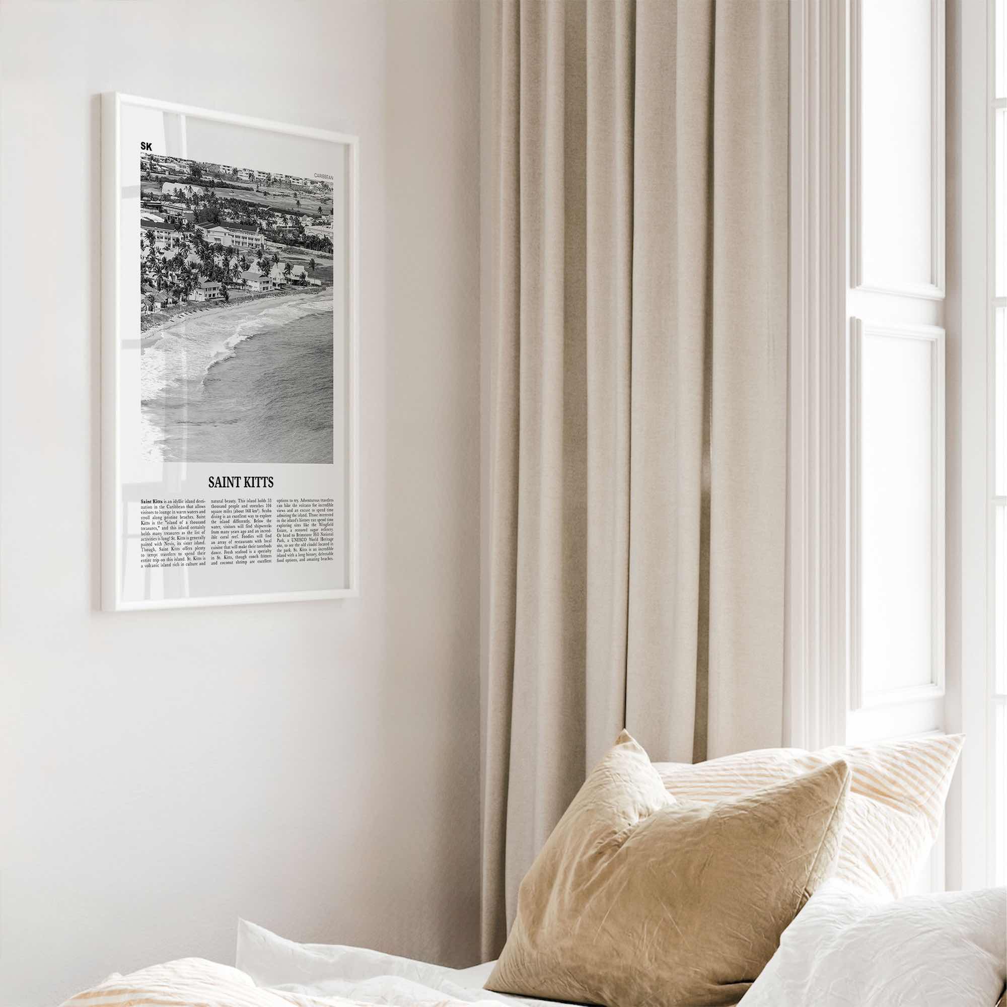 Saint Kitts Print Black and White, Saint Kitts Wall Art, Saint Kitts Poster, Saint Kitts Photo, Saint Kitts Wall Décor, Caribbean