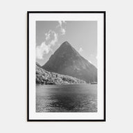 Saint Lucia Photo B&W Poster