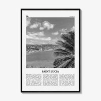Saint Lucia Print Black and White, Saint Lucia Wall Art, Saint Lucia Poster, Saint Lucia Photo, St. Lucia, Sainte-Lucie, Castries Caribbean