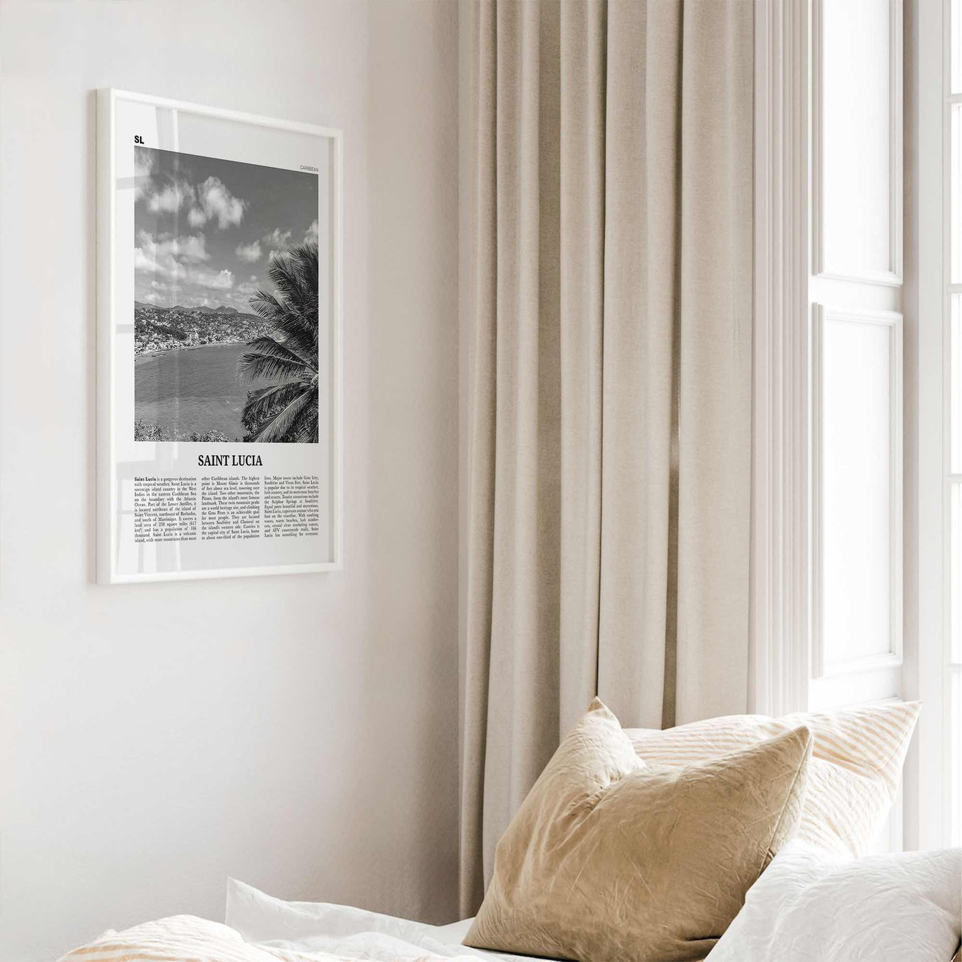 Saint Lucia Print Black and White, Saint Lucia Wall Art, Saint Lucia Poster, Saint Lucia Photo, St. Lucia, Sainte-Lucie, Castries Caribbean