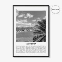 Saint Lucia Print Black and White, Saint Lucia Wall Art, Saint Lucia Poster, Saint Lucia Photo, St. Lucia, Sainte-Lucie, Castries Caribbean