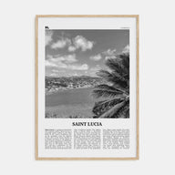 Saint Lucia Travel B&W Poster
