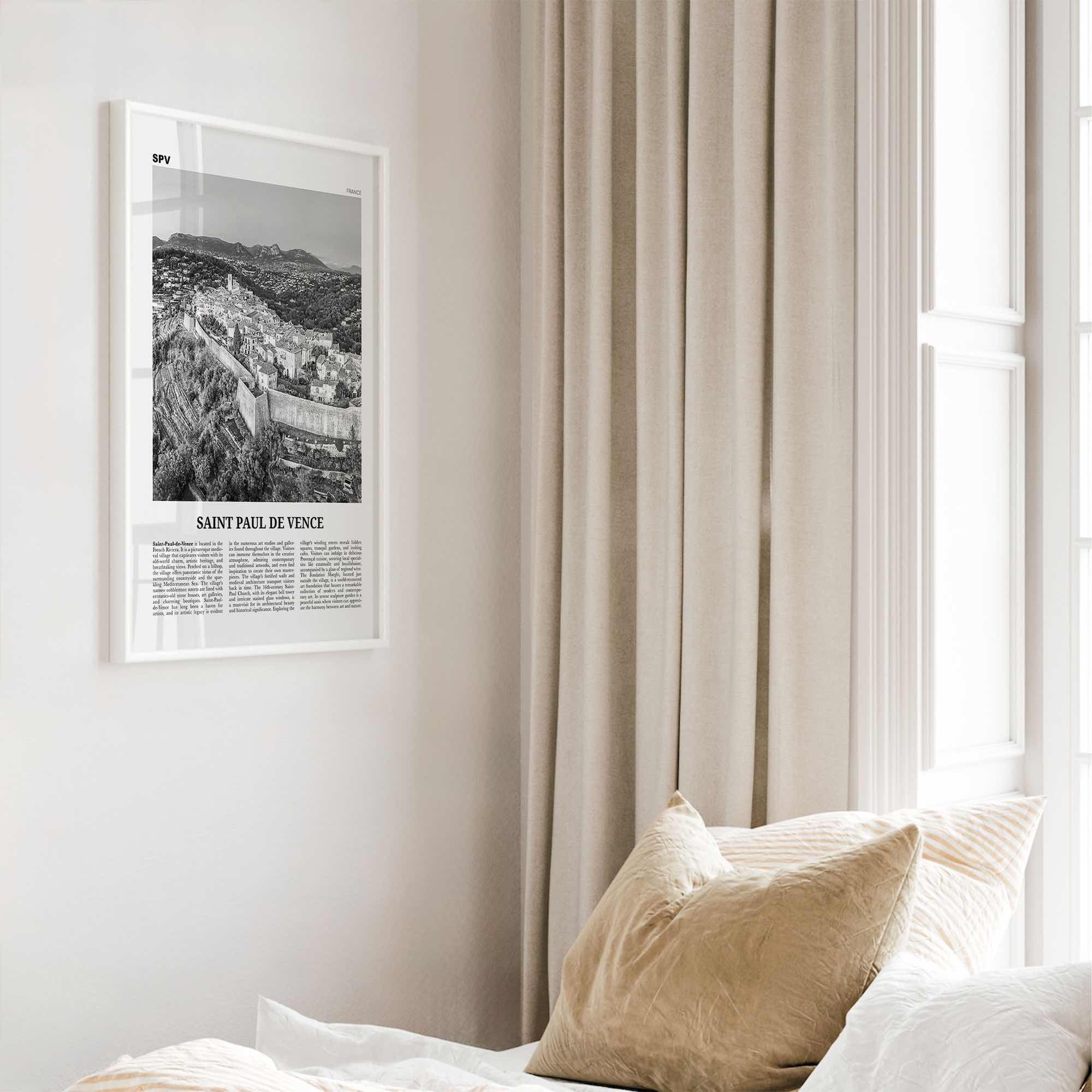 Saint Paul de Vence Print Black and White, Saint-Paul de Vence Wall Art, Saint-Paul de Vence Poster, Saint-Paul de Vence Photo, Décor, Map